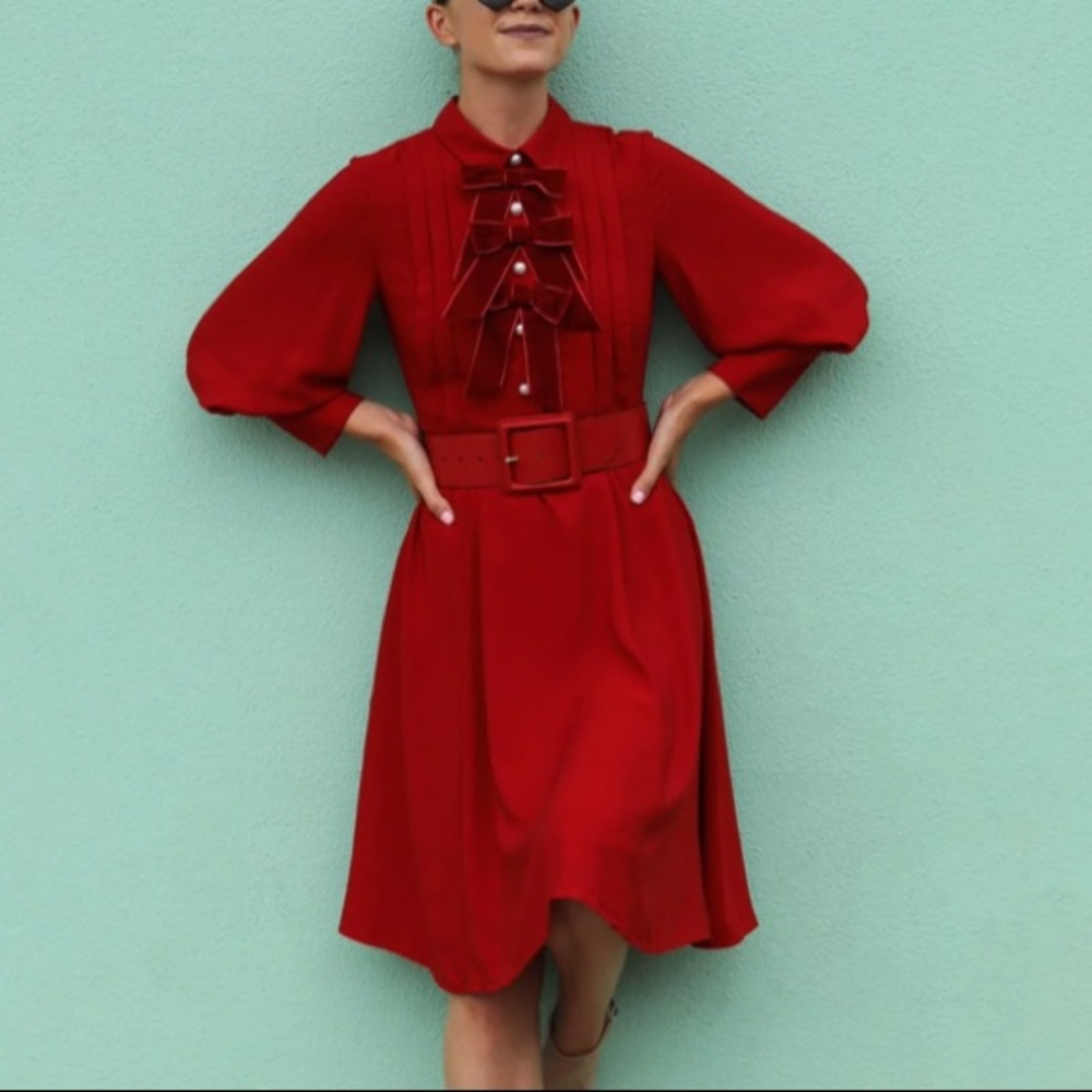 Halogen X Atlantic-Pacific Red Bow Dress ♥️